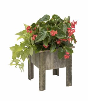 reclaimed wooden planter rustic gray