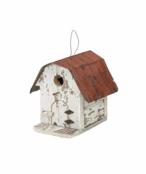 barn birdhouse with working door made with reclaimed wood