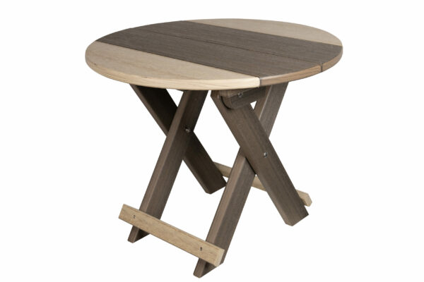 Round Folding Table Coastal Gray & Birchwood